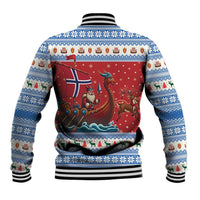 Norway Viking Santa Christmas Baseball Jacket Funny Reindeer Norse Xmas - Wonder Print Shop