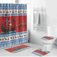 Norway Viking Santa Christmas Bathroom Set Funny Reindeer Norse Xmas - Wonder Print Shop