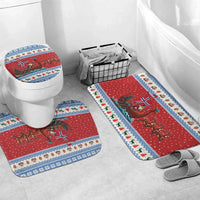 Norway Viking Santa Christmas Bathroom Set Funny Reindeer Norse Xmas - Wonder Print Shop