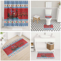 Norway Viking Santa Christmas Bathroom Set Funny Reindeer Norse Xmas - Wonder Print Shop
