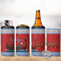 Norway Viking Santa Christmas 4 in 1 Can Cooler Tumbler Funny Reindeer Norse Xmas - Wonder Print Shop