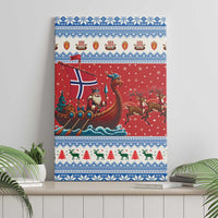 Norway Viking Santa Christmas Canvas Wall Art Funny Reindeer Norse Xmas - Wonder Print Shop