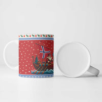 Norway Viking Santa Christmas Ceramic Mug Funny Reindeer Norse Xmas - Wonder Print Shop
