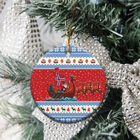 Norway Viking Santa Christmas Ceramic Ornament Funny Reindeer Norse Xmas - Wonder Print Shop
