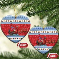 Norway Viking Santa Christmas Ceramic Ornament Funny Reindeer Norse Xmas - Wonder Print Shop