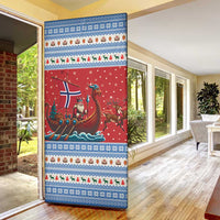 Norway Viking Santa Christmas Door Cover Funny Reindeer Norse Xmas - Wonder Print Shop