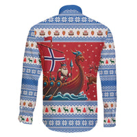 Norway Viking Santa Christmas Family Matching Off The Shoulder Long Sleeve Dress and Hawaiian Shirt Funny Reindeer Norse Xmas - Wonder Print Shop