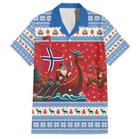 Norway Viking Santa Christmas Family Matching Off Shoulder Maxi Dress and Hawaiian Shirt Funny Reindeer Norse Xmas - Wonder Print Shop