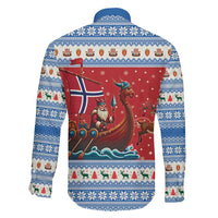 Norway Viking Santa Christmas Family Matching Off Shoulder Maxi Dress and Hawaiian Shirt Funny Reindeer Norse Xmas - Wonder Print Shop