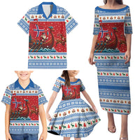 Norway Viking Santa Christmas Family Matching Puletasi and Hawaiian Shirt Funny Reindeer Norse Xmas - Wonder Print Shop