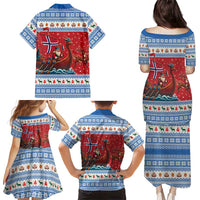 Norway Viking Santa Christmas Family Matching Puletasi and Hawaiian Shirt Funny Reindeer Norse Xmas - Wonder Print Shop