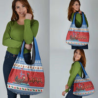 Norway Viking Santa Christmas Grocery Bag Funny Reindeer Norse Xmas - Wonder Print Shop