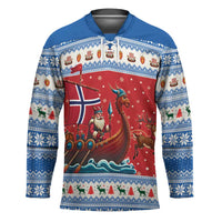 Norway Viking Santa Christmas Hockey Jersey Funny Reindeer Norse Xmas - Wonder Print Shop