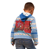 Norway Viking Santa Christmas Kid Hoodie Funny Reindeer Norse Xmas - Wonder Print Shop