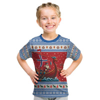 Norway Viking Santa Christmas Kid T Shirt Funny Reindeer Norse Xmas - Wonder Print Shop