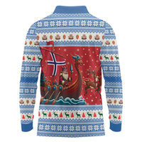 Norway Viking Santa Christmas Long Sleeve Polo Shirt Funny Reindeer Norse Xmas - Wonder Print Shop