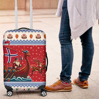 Norway Viking Santa Christmas Luggage Cover Funny Reindeer Norse Xmas - Wonder Print Shop