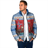 Norway Viking Santa Christmas Padded Jacket Funny Reindeer Norse Xmas - Wonder Print Shop