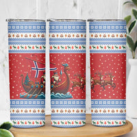 Norway Viking Santa Christmas Skinny Tumbler Funny Reindeer Norse Xmas - Wonder Print Shop
