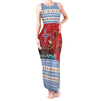 Norway Viking Santa Christmas Tank Maxi Dress Funny Reindeer Norse Xmas - Wonder Print Shop