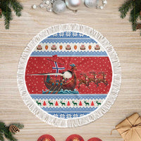 Norway Viking Santa Christmas Tree Skirt Funny Reindeer Norse Xmas - Wonder Print Shop