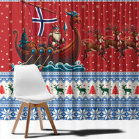 Norway Viking Santa Christmas Window Curtain Funny Reindeer Norse Xmas - Wonder Print Shop