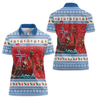 Norway Viking Santa Christmas Women Polo Shirt Funny Reindeer Norse Xmas - Wonder Print Shop