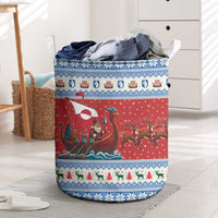 Greenland Viking Santa Christmas Laundry Basket Funny Reindeer Norse Xmas - Wonder Print Shop