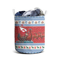 Greenland Viking Santa Christmas Laundry Basket Funny Reindeer Norse Xmas - Wonder Print Shop