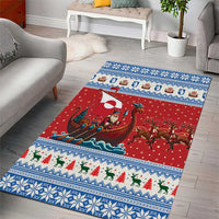 Greenland Viking Santa Christmas Area Rug Funny Reindeer Norse Xmas - Wonder Print Shop