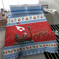 Greenland Viking Santa Christmas Bedding Set Funny Reindeer Norse Xmas - Wonder Print Shop