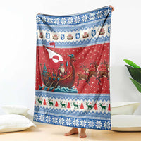 Greenland Viking Santa Christmas Blanket Funny Reindeer Norse Xmas - Wonder Print Shop