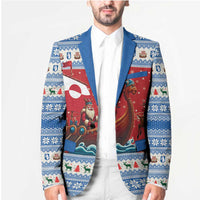 Greenland Viking Santa Christmas Blazer Funny Reindeer Norse Xmas - Wonder Print Shop