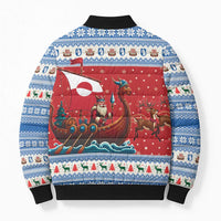 Greenland Viking Santa Christmas Bomber Puffer Jacket Funny Reindeer Norse Xmas - Wonder Print Shop
