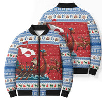 Greenland Viking Santa Christmas Bomber Puffer Jacket Funny Reindeer Norse Xmas - Wonder Print Shop