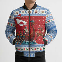 Greenland Viking Santa Christmas Bomber Puffer Jacket Funny Reindeer Norse Xmas - Wonder Print Shop