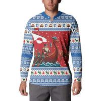 Greenland Viking Santa Christmas Button Sweatshirt Funny Reindeer Norse Xmas - Wonder Print Shop
