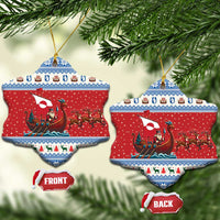 Greenland Viking Santa Christmas Ceramic Ornament Funny Reindeer Norse Xmas - Wonder Print Shop