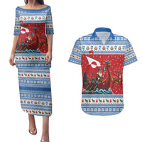 Greenland Viking Santa Christmas Couples Matching Puletasi and Hawaiian Shirt Funny Reindeer Norse Xmas - Wonder Print Shop