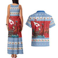 Greenland Viking Santa Christmas Couples Matching Tank Maxi Dress and Hawaiian Shirt Funny Reindeer Norse Xmas - Wonder Print Shop