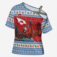 Greenland Viking Santa Christmas Cross Shoulder Shirt Funny Reindeer Norse Xmas - Wonder Print Shop
