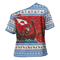 Greenland Viking Santa Christmas Cross Shoulder Shirt Funny Reindeer Norse Xmas - Wonder Print Shop