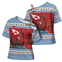 Greenland Viking Santa Christmas Cross Shoulder Shirt Funny Reindeer Norse Xmas - Wonder Print Shop