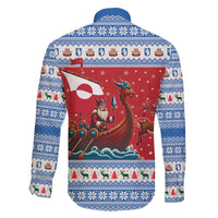 Greenland Viking Santa Christmas Family Matching Off The Shoulder Long Sleeve Dress and Hawaiian Shirt Funny Reindeer Norse Xmas - Wonder Print Shop