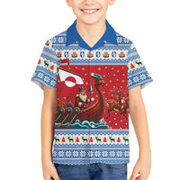 Greenland Viking Santa Christmas Family Matching Off Shoulder Maxi Dress and Hawaiian Shirt Funny Reindeer Norse Xmas - Wonder Print Shop