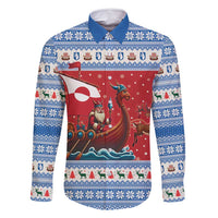 Greenland Viking Santa Christmas Family Matching Off Shoulder Short Dress and Hawaiian Shirt Funny Reindeer Norse Xmas - Wonder Print Shop