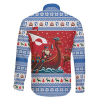 Greenland Viking Santa Christmas Family Matching Off Shoulder Short Dress and Hawaiian Shirt Funny Reindeer Norse Xmas - Wonder Print Shop