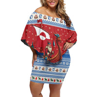Greenland Viking Santa Christmas Family Matching Off Shoulder Short Dress and Hawaiian Shirt Funny Reindeer Norse Xmas - Wonder Print Shop