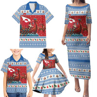 Greenland Viking Santa Christmas Family Matching Puletasi and Hawaiian Shirt Funny Reindeer Norse Xmas - Wonder Print Shop