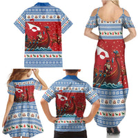 Greenland Viking Santa Christmas Family Matching Summer Maxi Dress and Hawaiian Shirt Funny Reindeer Norse Xmas - Wonder Print Shop